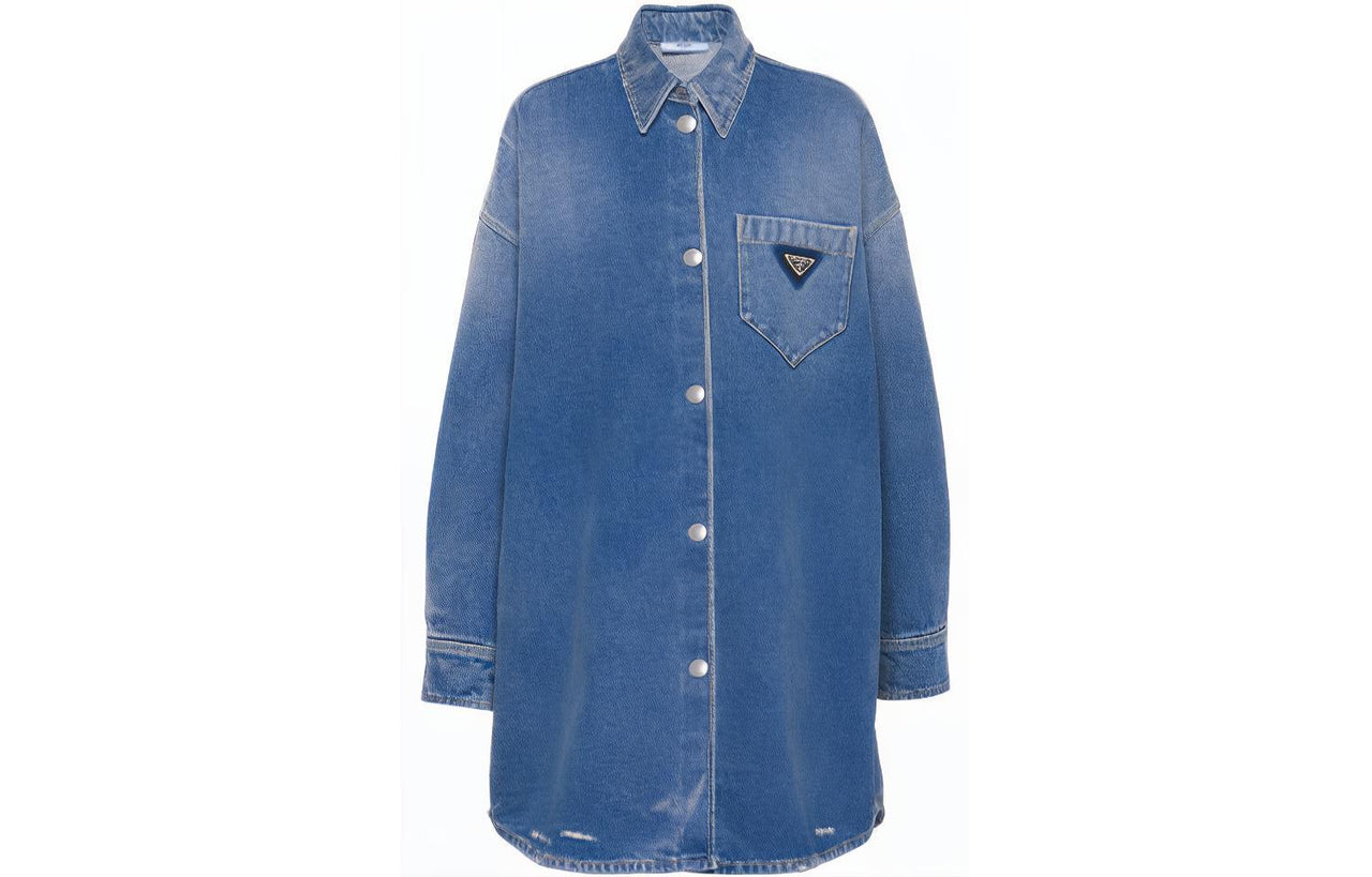 PRADA Triangle logo Denim Shirt