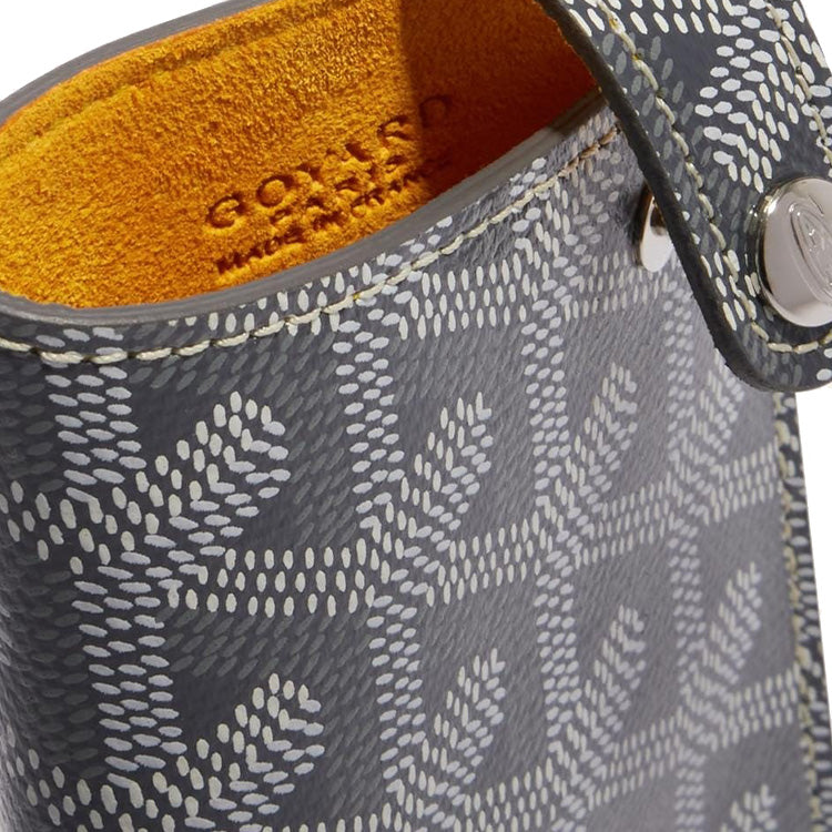 GOYARD Montmartre Canvas With Leather Eyeglass Pouch Small Size Unisex Gray