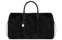 SAINT LAURENT Shearling Suede Portable Travel Bag Men's Black
