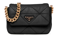PRADA Soft Sheep Leather Handbag, Shoulder Bag Women's Black