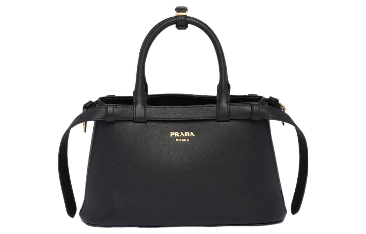 PRADA Leather Shoulder Bag Crossbody Bag Handbag Small Size Women's Black