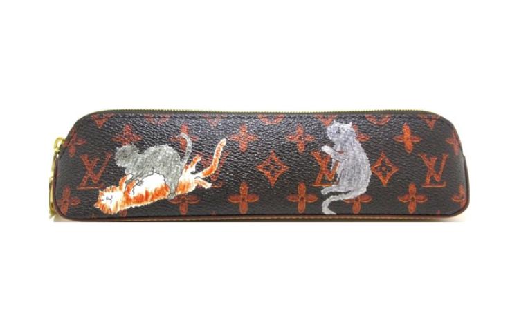 LOUIS VUITTON Pouch Elizabeth Monogram Catogram Brown/Orange