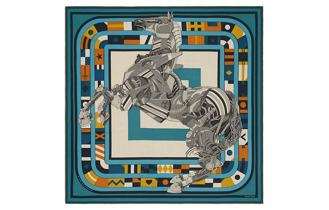 HERMES Silk Scarves Men Multicolor