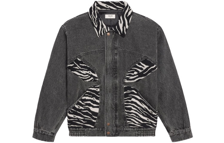 CELINE Denim Jackets Men Gray Black