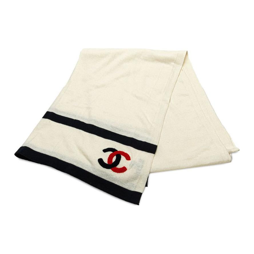 CHANEL 2010 Cc Cotton Scarf Scarves