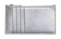 CELINE Cow Leather Card Holder Men's Silver