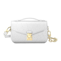 LOUIS VUITTON Pochette Metis Leather Messenger Bag Shoulder Bag Crossbody Bag Handbag Women's Silver