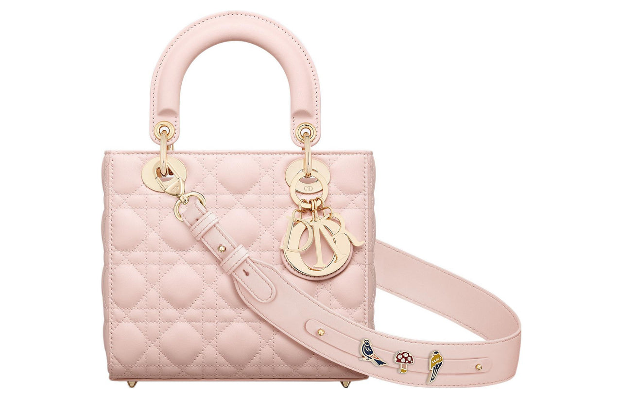 DIOR Lady DiorMy ABCDior Sheepskin Lady Dior Bag Shoulder Bag, Crossbody Bag, Handbag Trumpets Women's Light Pink