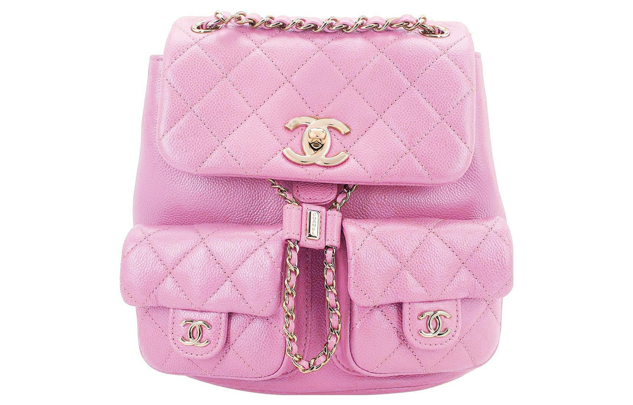 CHANEL Grained Calfskin Backpack Medium Size Women's Pink