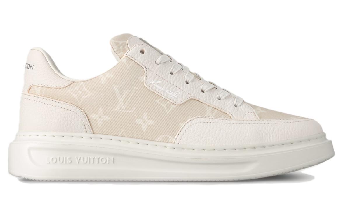 LOUIS VUITTON Beverly Hills Low-Top Skateboard Shoes Men's Beige