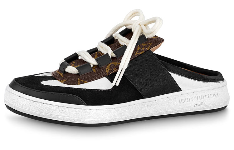 LOUIS VUITTON Wrap-toe Slippers Women's White Black Brown
