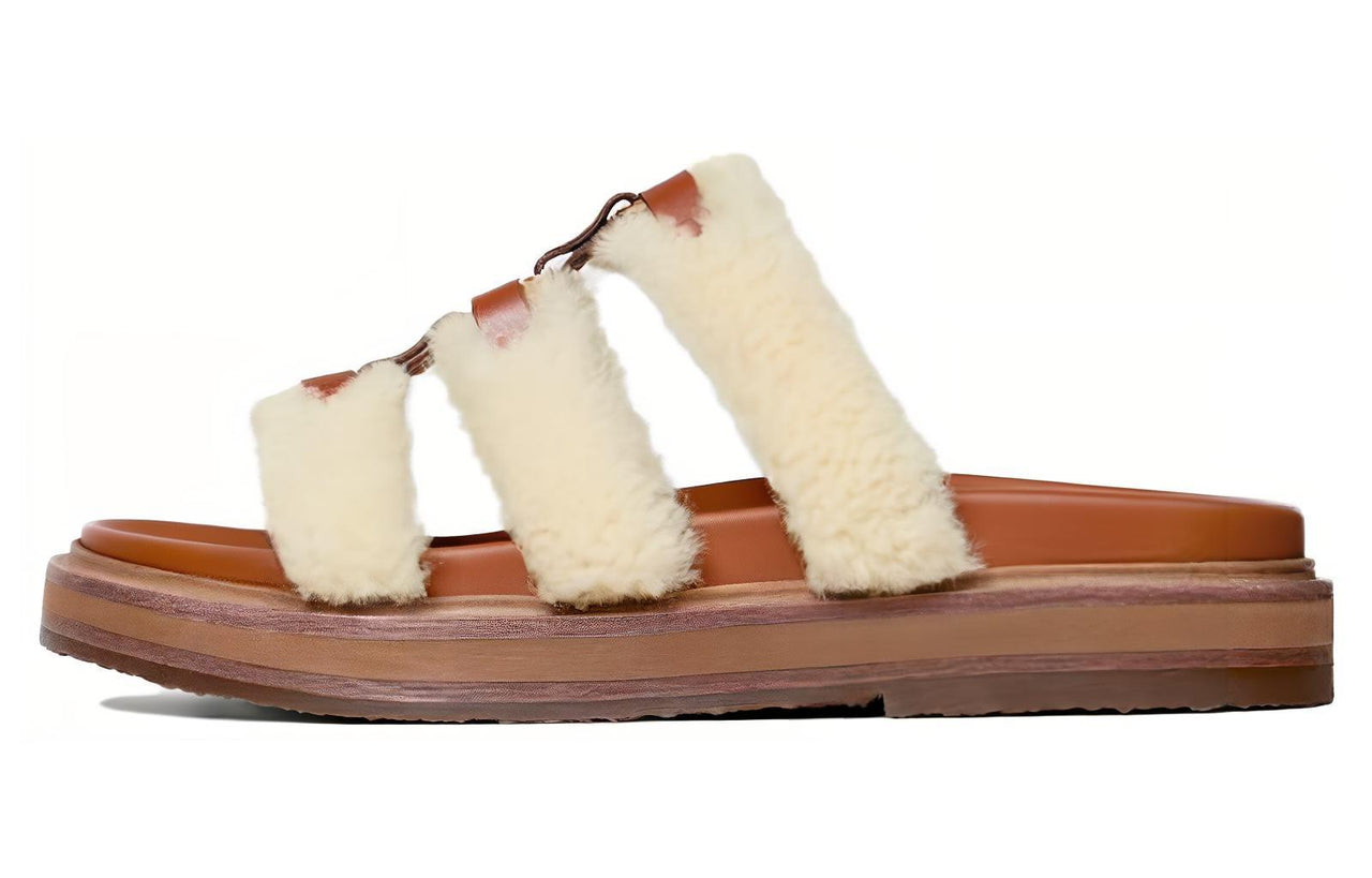CELINE Slip-Resistant Slide Slippers Women's Tan