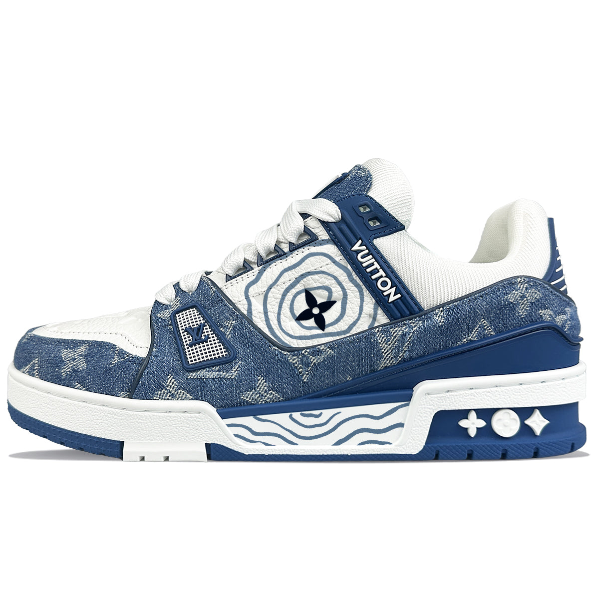 LOUIS VUITTON Trainer Low-Top Skateboard Shoes Unisex Blue White