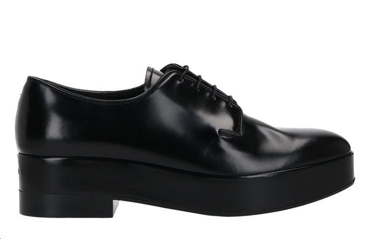 PRADA Casual Leather Shoes Men's Black