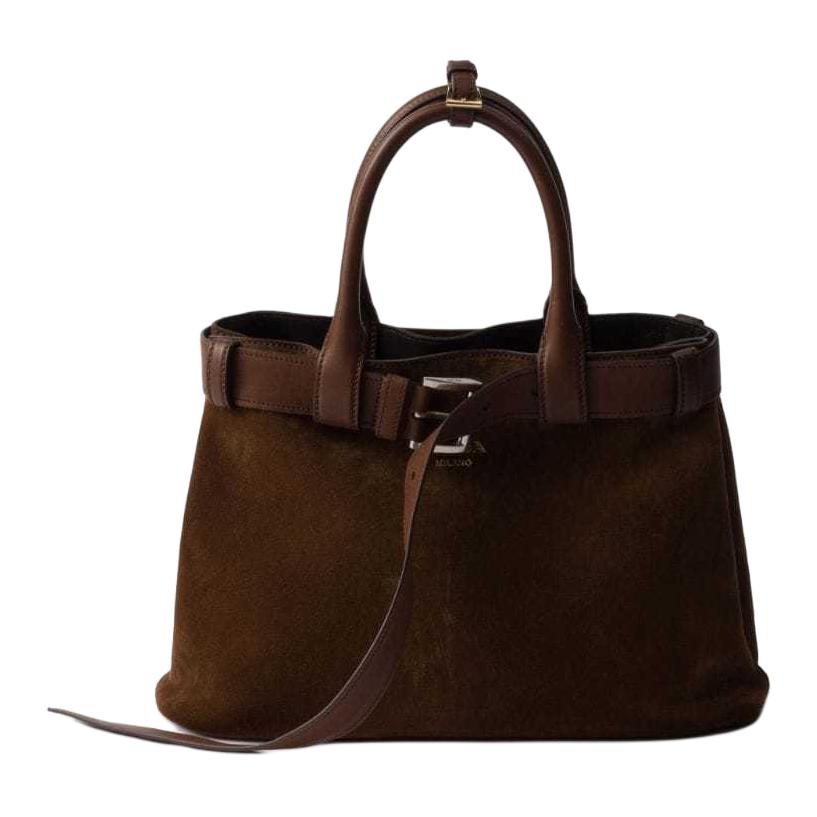 PRADA Leather Shoulder Bag Crossbody Bag Handbag Medium Size Women's Cocoa Brown