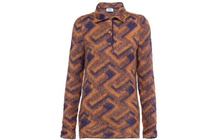 PRADA FW21 Polo Shirt Women's Tobacco