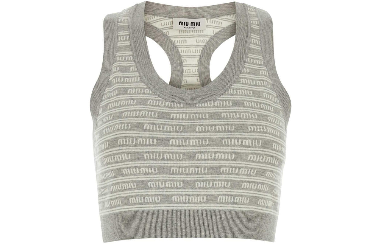 MIU MIU Tank Tops Women's Gray