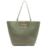 CELINE MaillonTriomphe Calfskin Tote Bag Shopping Bag Handbag Shoulder Bag Women's Light Khaki