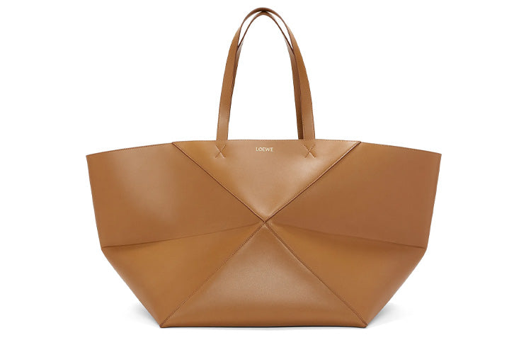 LOEWE Shiny Cow Leather Handbag Extra Large Women's Oak Brown