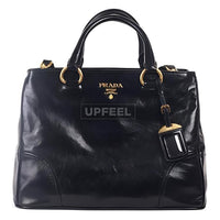 PRADA Calfskin Tote Bag Shopping Bag Shoulder Bag Crossbody Bag Handbag Women's Black