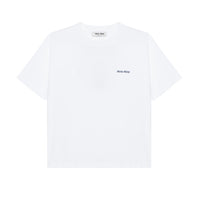 MIU MIU Letter Print Crew Neck Short Sleeved T Shirt T Shirt Women's White