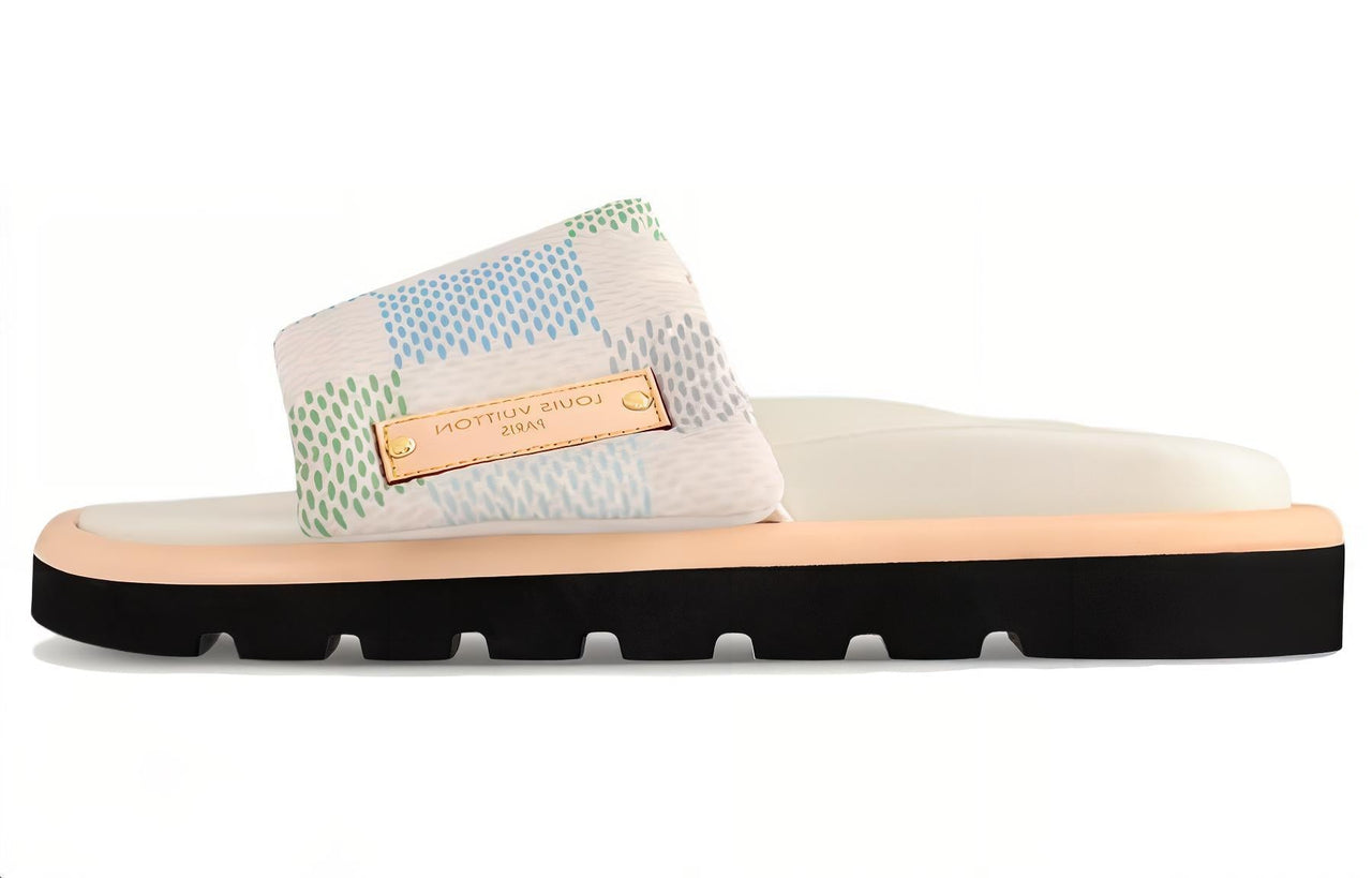 LOUIS VUITTON Slip-Resistant Slide Slippers Women's Light Pink