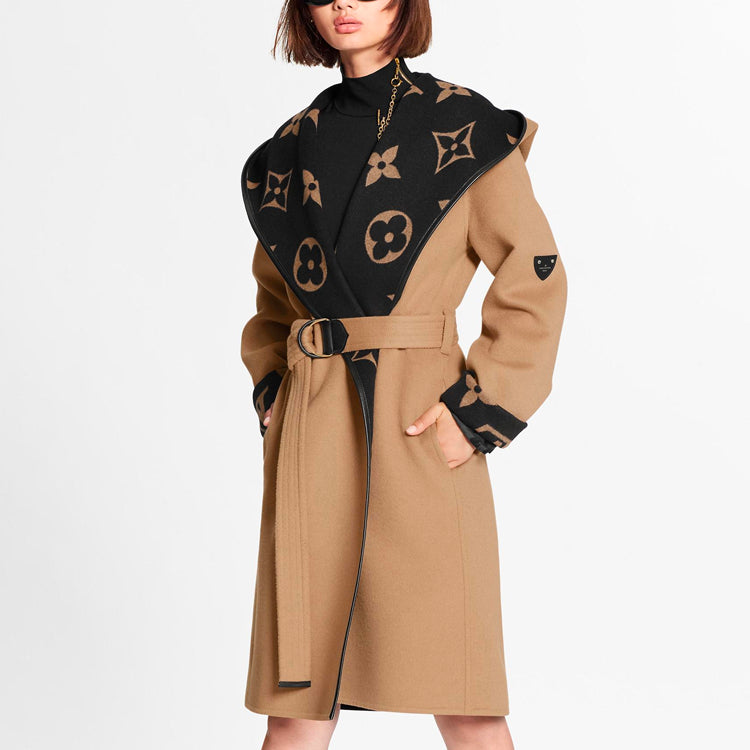 LOUIS VUITTON Coat Women's Camel Brown