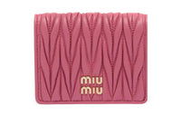 MIU MIU Matelassé Sheepskin Card Holder, Wallet Trumpets Women's Begonia Pink
