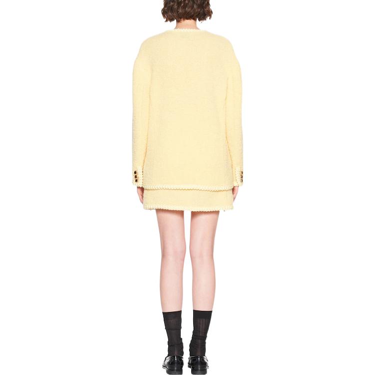 MIU MIU Bouclé V Neck Cardigan