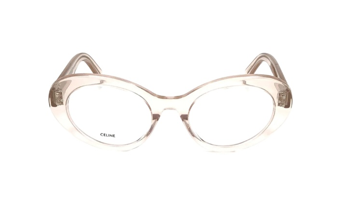 CELINE Acetate Oval Eyeglass Frames Women's Transparent Pink