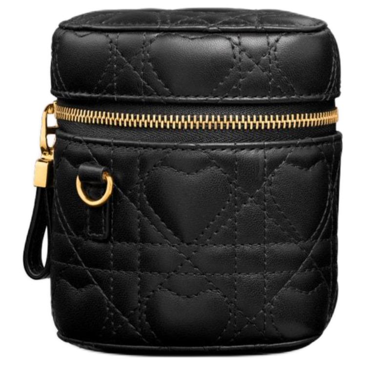 DIOR Sheepskin Makeup Bag Micro Women's Black