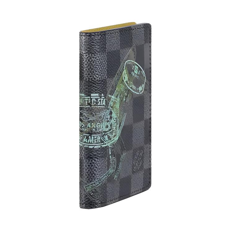 LOUIS VUITTON Pocket Organizer Damier Graphite Stamps Black