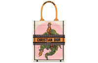DIOR BookTote Embroidery Tote Bag Shopping Bag Handbag Women's White