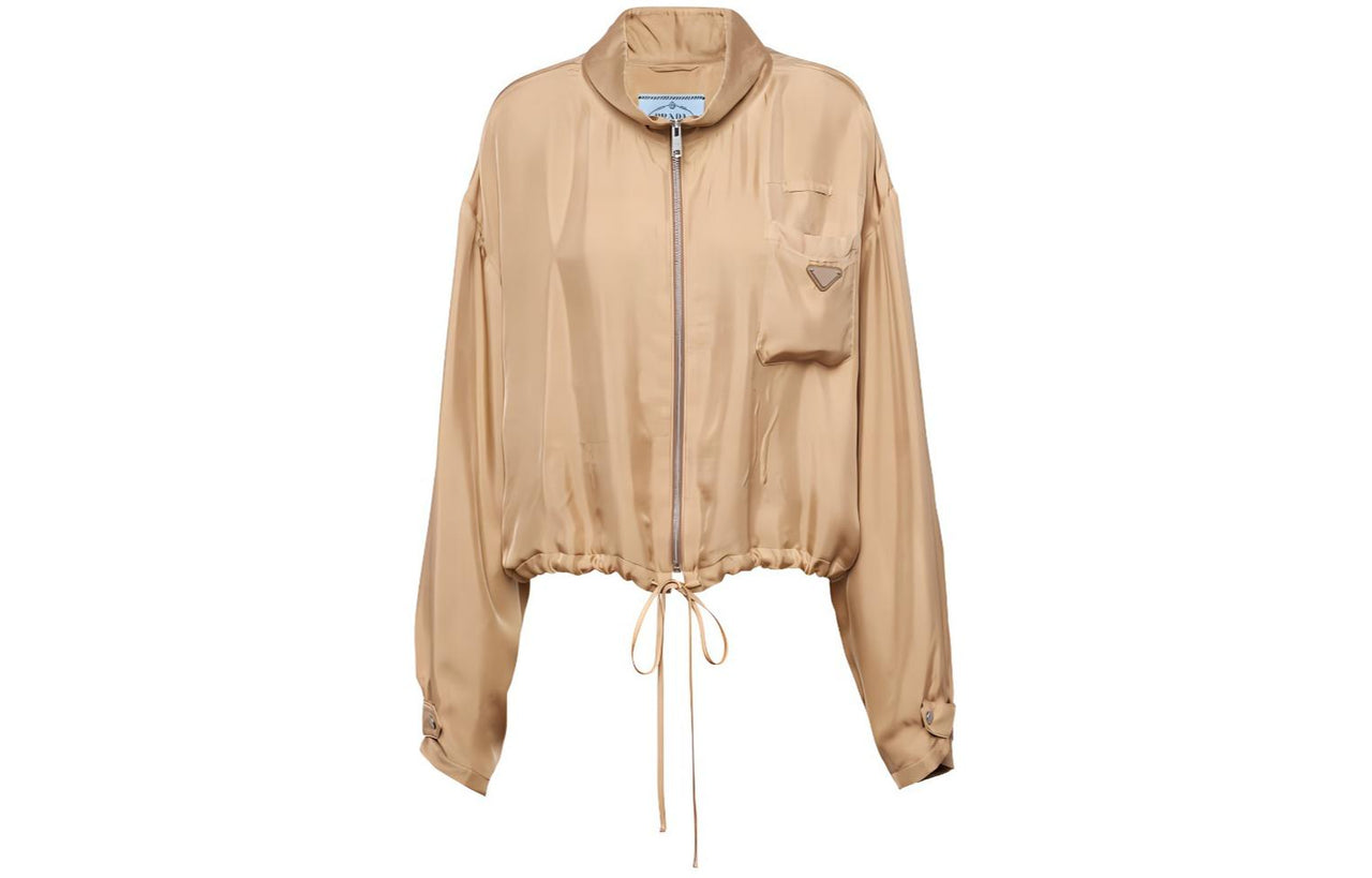 PRADA Triangle logo Silk Jacket