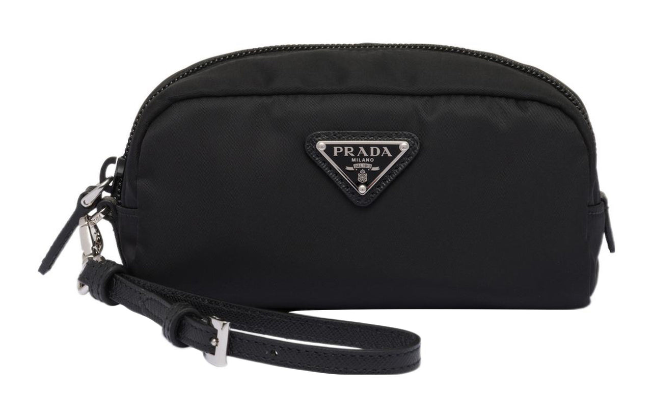 PRADA Recycled Nylon Clutch Unisex Black