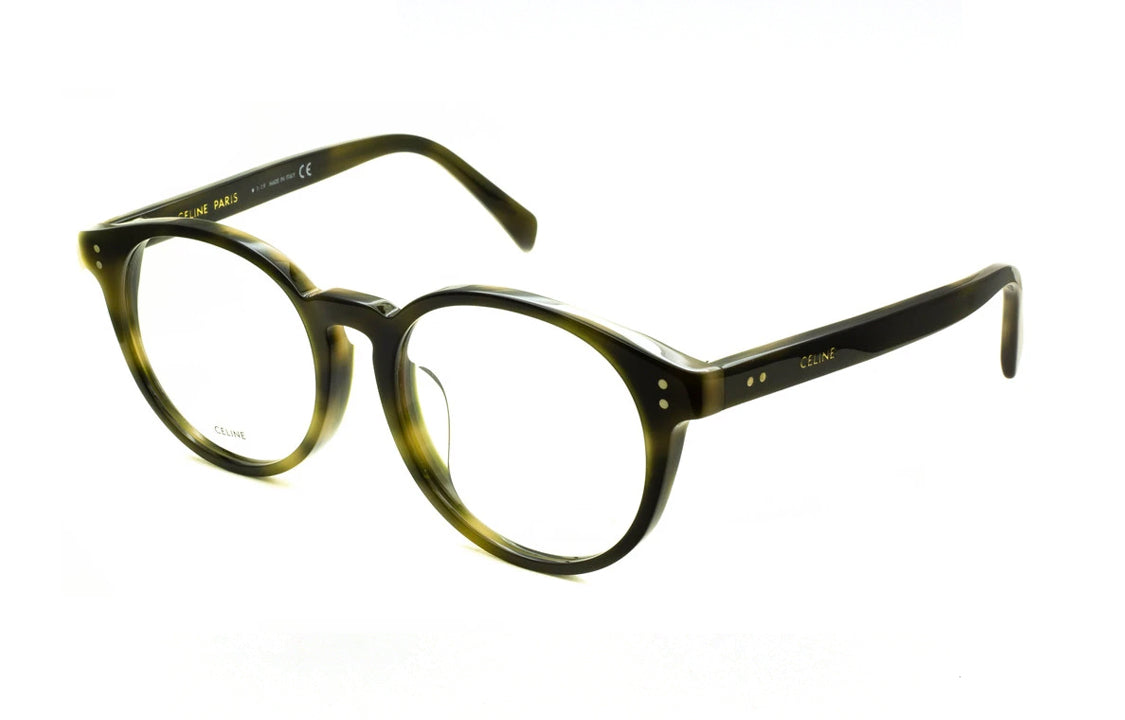 CELINE Acetate Oval Eyeglass Frames Unisex Green