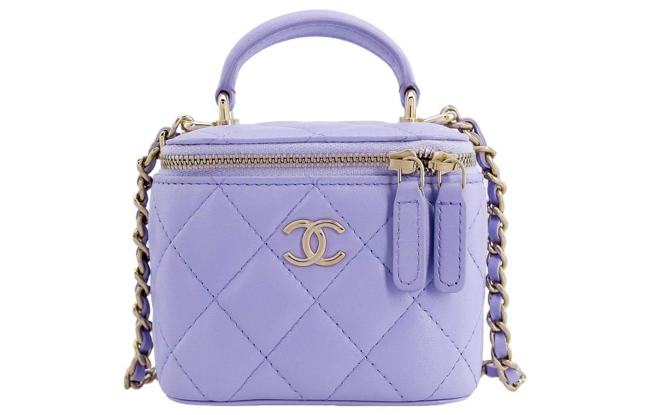 CHANEL Sheepskin Box Bag, Handbag, Shoulder Bag, Crossbody Bag Mini Women's Lavender Light Purple