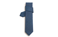 HERMES Mulberry Silk Ties Men's Blue