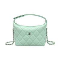 CHANEL Calfskin Shoulder Bag Crossbody Bag Handbag Women's Green