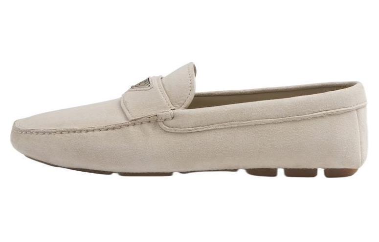 PRADA Triangle-logo Suede Loafers