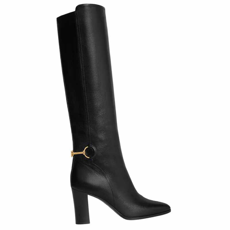 CELINE Claude Knee high Boots Women's Black