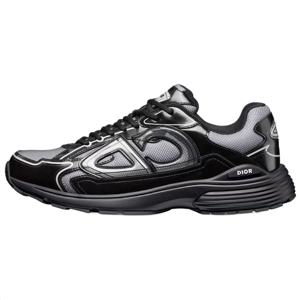 DIOR B30 Low-Top Casual Shoes Men's Black Gray Color