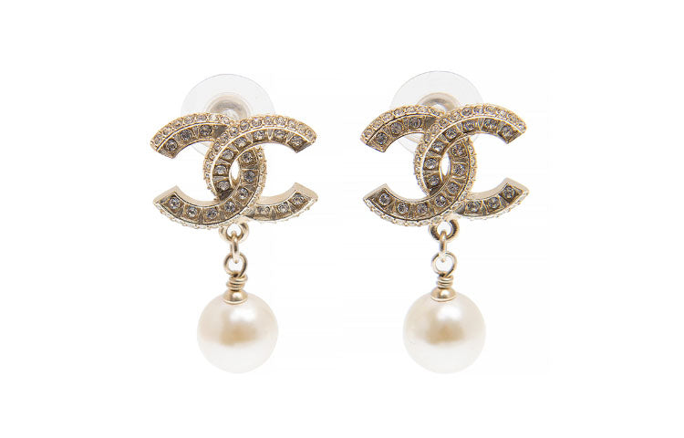 CHANEL Metal Stud Earrings Women's