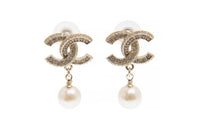 CHANEL Metal Stud Earrings Women's