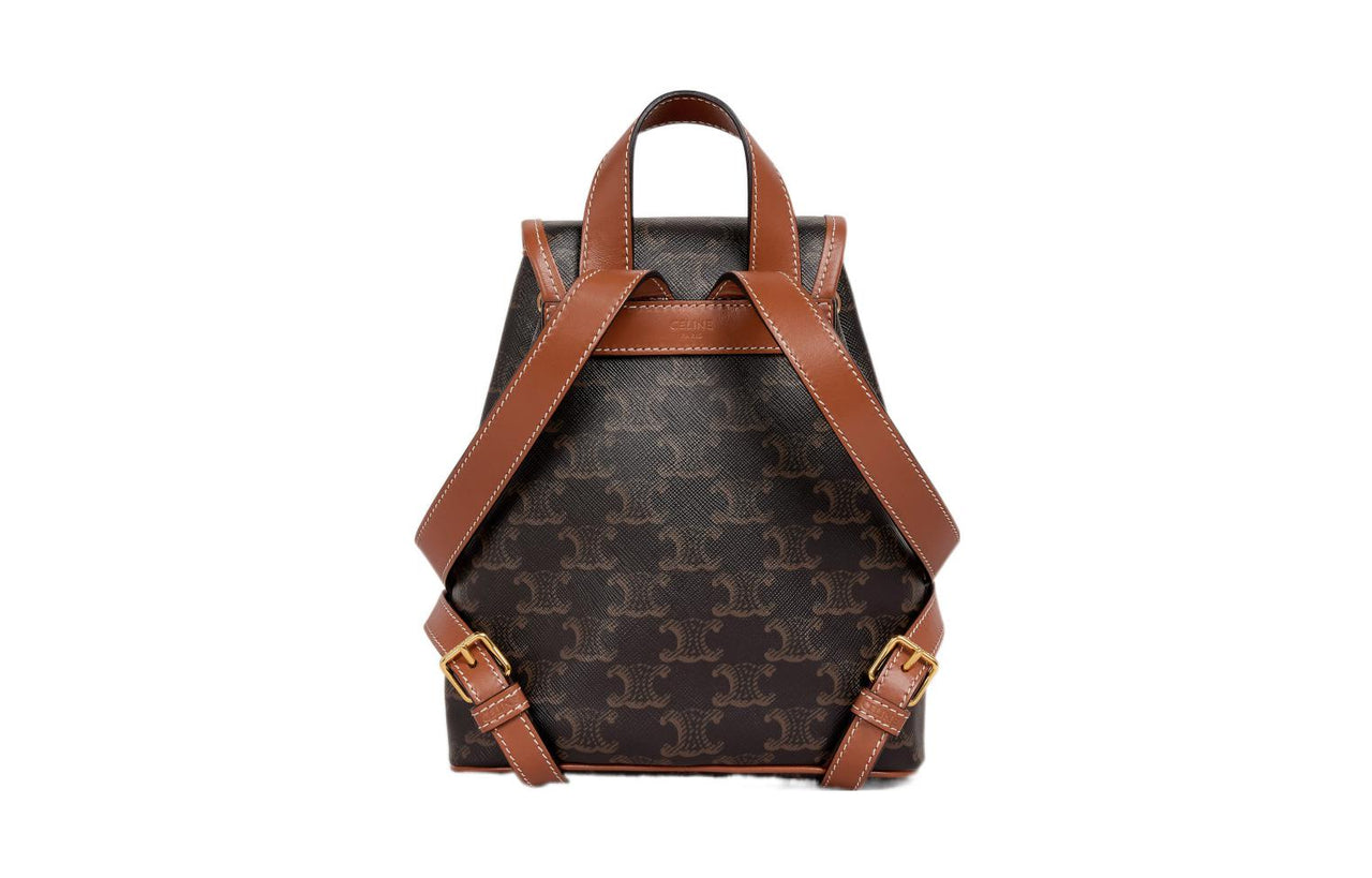 CELINE Triomphe Floco TAN Mini Backpack Brown