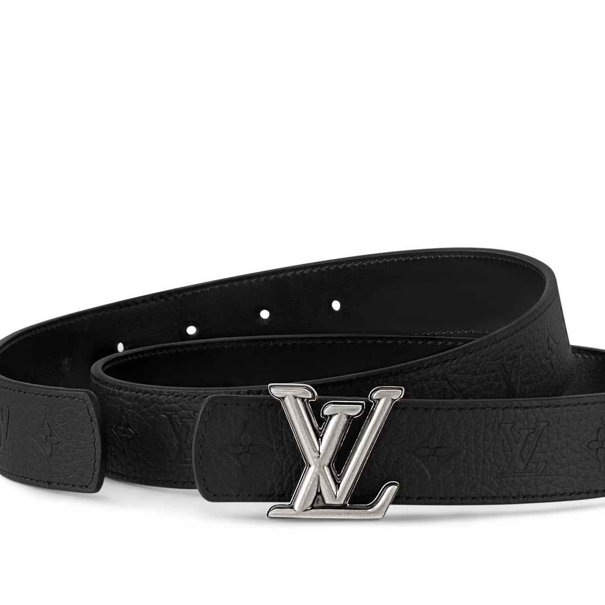 LOUIS VUITTON Leather Leather Belts Unisex Black Width: 3CM