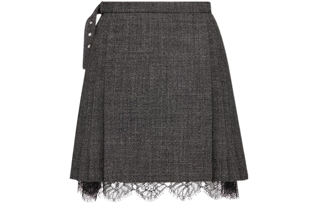 DIOR Lace Detailed Pleated Mini Skirt