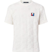 LOUIS VUITTON Damier Jacquard Short-Sleeved Cotton Crewneck