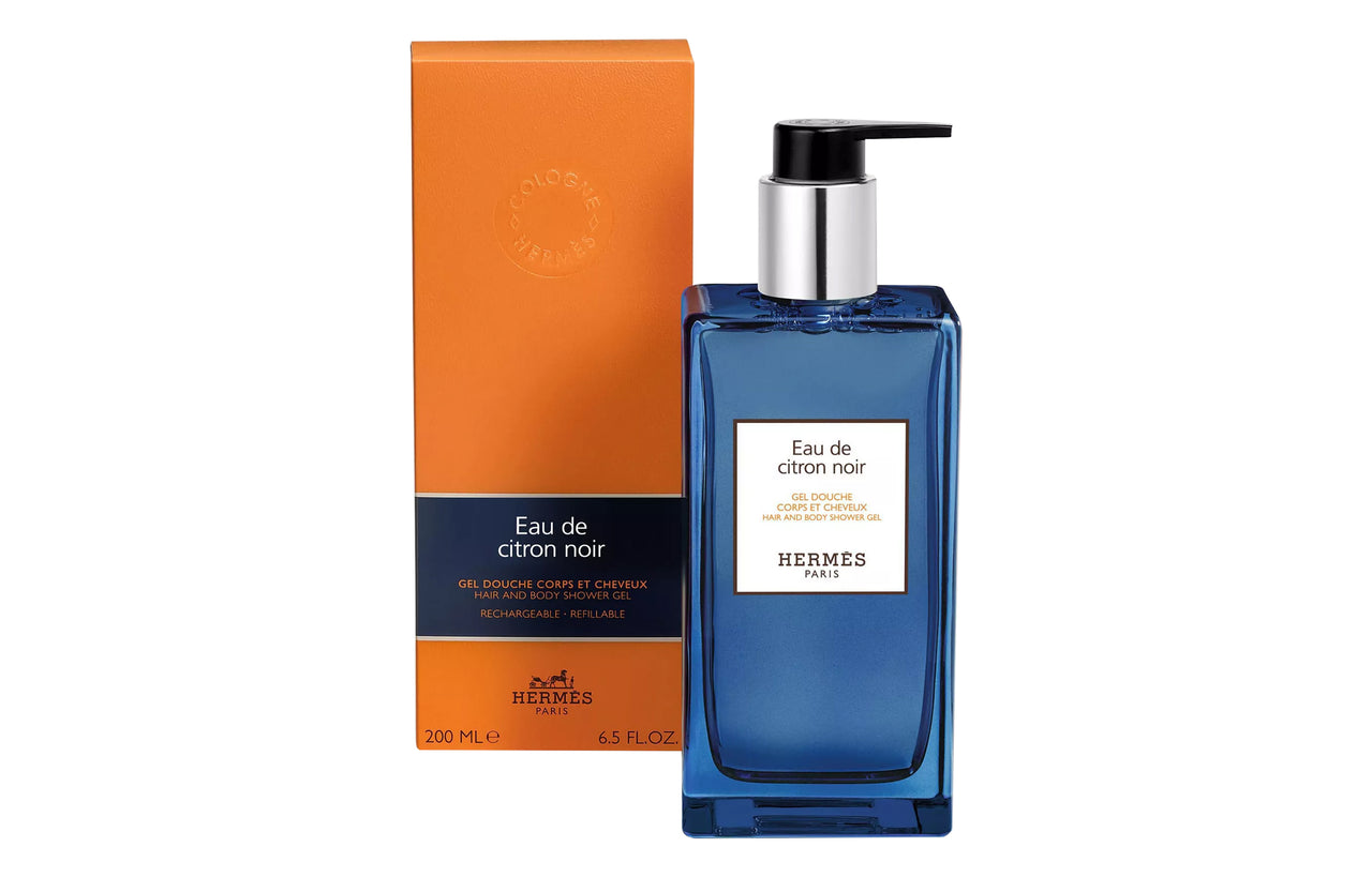 HERMES Black Lemon Hair And Body Shower Gels Cleanse Pores 200ml