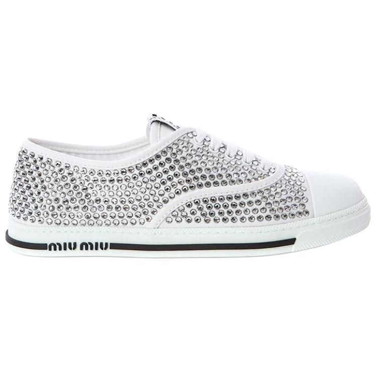 MIU MIU Low Top Skateboard Shoes Women's White